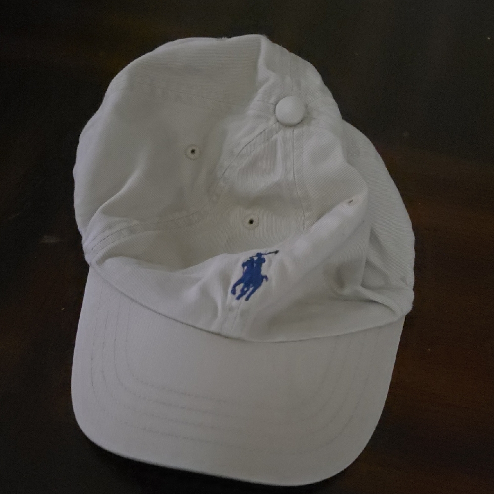 Polo by Ralph Lauren Kids White Cap with Blue Emblem